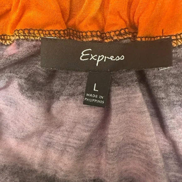 Express Orange Pink Tie-Dye Romper - Picture 6 of 13